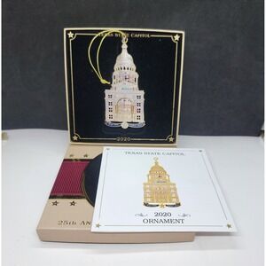 2020 Texas State Capitol Ornament 25th Anniversary Christmas Collectible WithBox